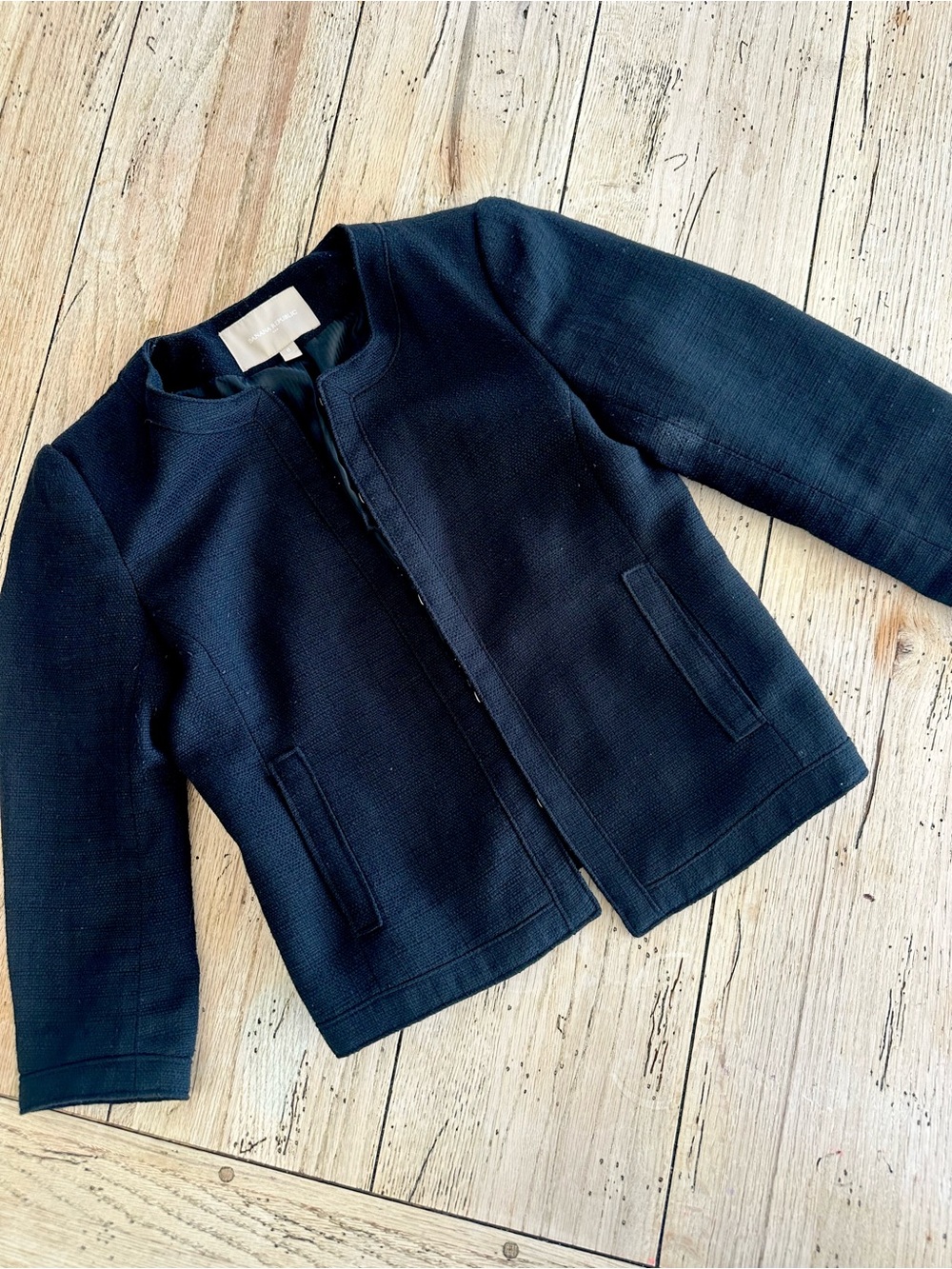 Banana Republic Black Collarless Women's Blazer Jacket